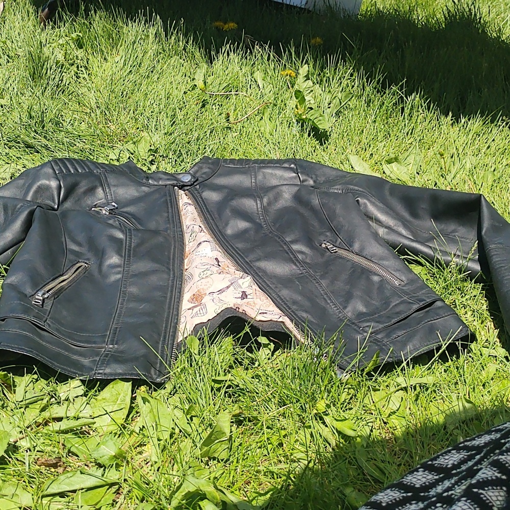 Black leather jacket